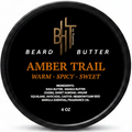 Beard butter container labeled 'Amber Trail' on a white background