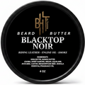 Blacktop Noir beard butter container on a white background