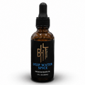 Bottle of Deep Water Spice premium beard oil on a white background