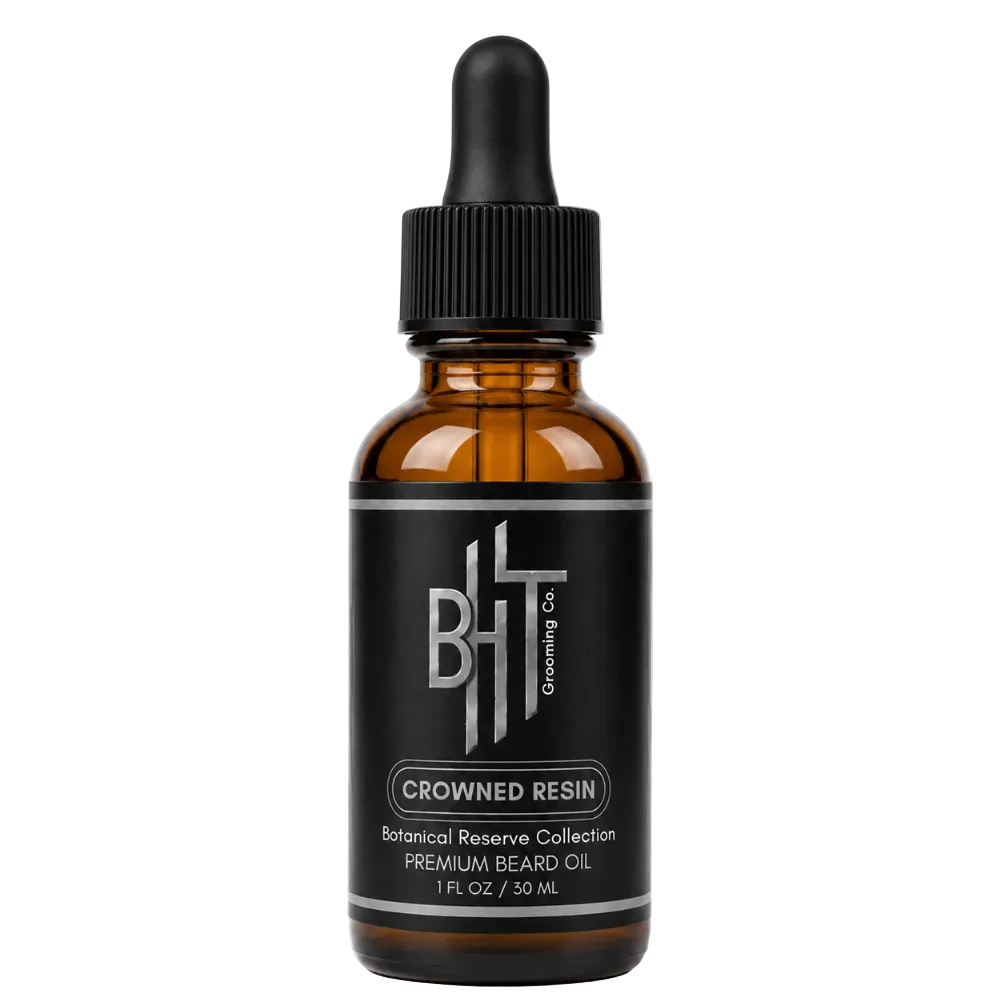 Crowned Resin Beard Oil | Dark Oud & Botanical Reserve Blend