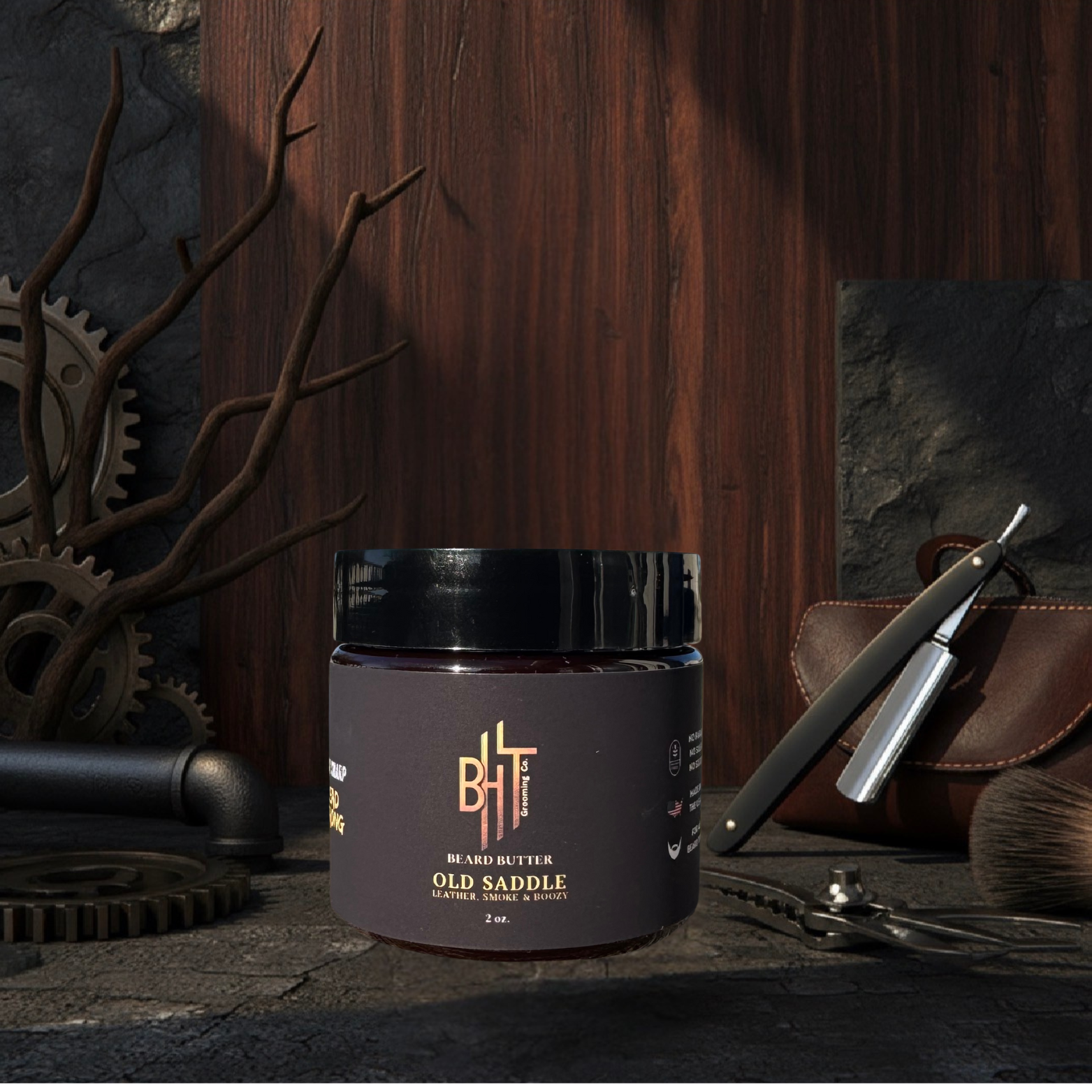 Old Saddle Beard Butter - Leather & Cedarwood 2 oz.