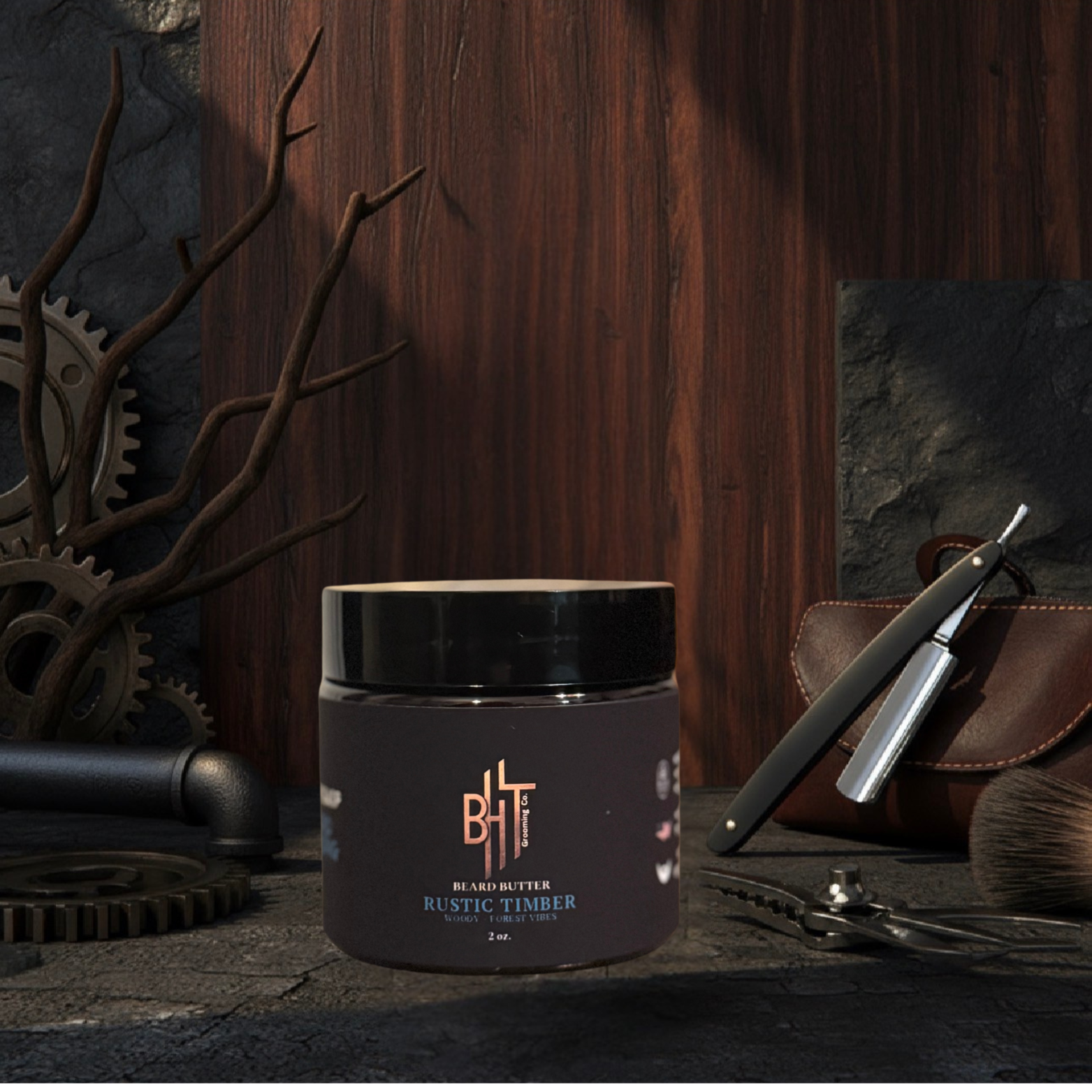 Rustic Timber Beard Butter - Woodsy Forest Scent 2 oz.