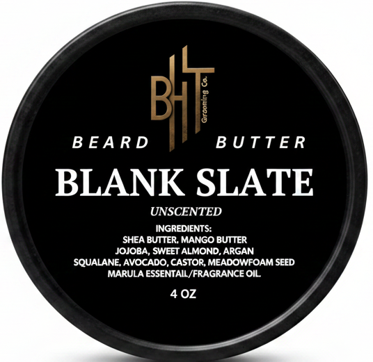 Beard Butter container labeled 'Blank Slate' on a white background